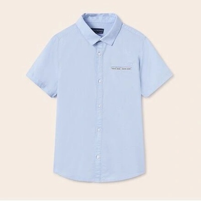 Mayoral společenská košile krátký rukáv 6111-41 modrá – Zboží Mobilmania