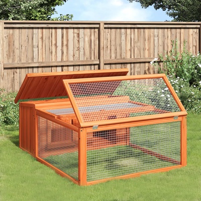 vidaXL Králíkárna hnědá 117,5 x 97 x 47,5 cm masivní borové dřevo – Zboží Dáma