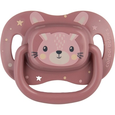 Canpol babies cumlík silikon symetrický Cute animals 1ks ružová