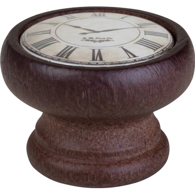 Walteco Clock průměr 40 mm ořech 7306