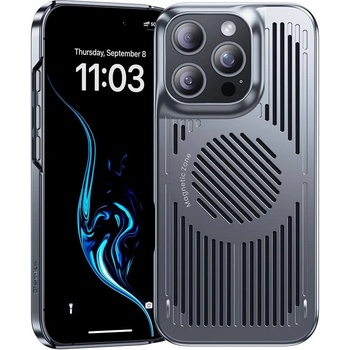 Benks Поликарбонатов кейс с охлаждащ ефект и MagSafe за iPhone 16 Pro - Benks MagClap Biliz Cooling Case (сив) (0065)