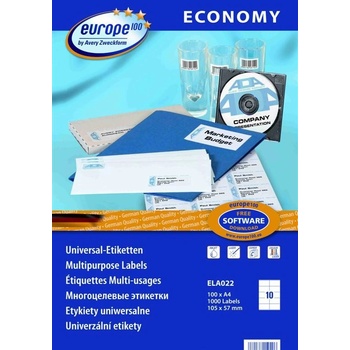 Avery-Zweckform 105*57 mm Avery Zweckform A4 sheet label label, бял цвят (100 листа/кутия) (ELA022) (ELA022)