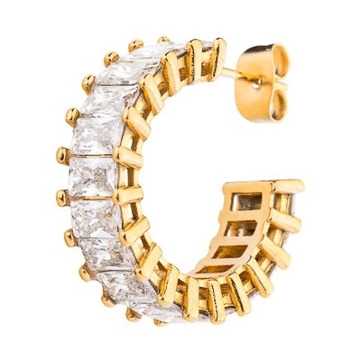 Franco Bene Kruhové pozlacené Crystal náušnice 2917 – Zbozi.Blesk.cz