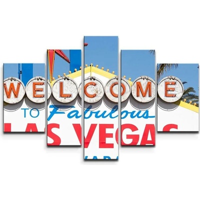 Sablio Obraz - 5-dílný Welcome to Las Vegas - 125x90 cm