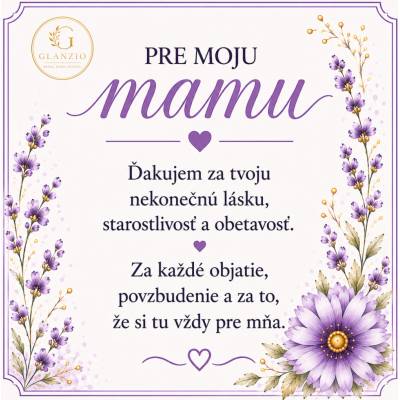 Glanzio venovacia kartička M – Pre moju mamu | Levanduľová edícia 18533