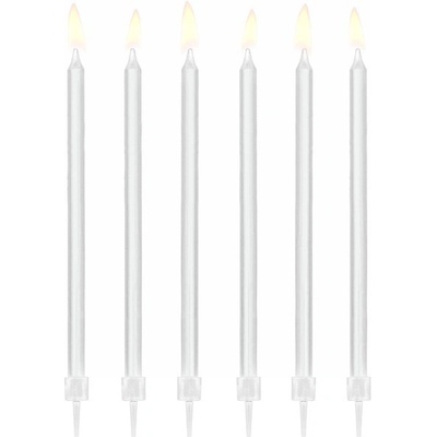 Party Deco Бели Свещички за Рожден Ден