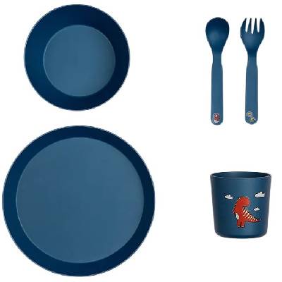 Детски комплект за хранене Citron - Blue Dino (PLA_TABLEWARE_SET_BLUE_DINO)