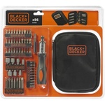 Black & Decker Комплект от 56 тресчотки, битове и вложки black+decker за шестостенни винтове и гайки, 56 части a7104 (a7104)
