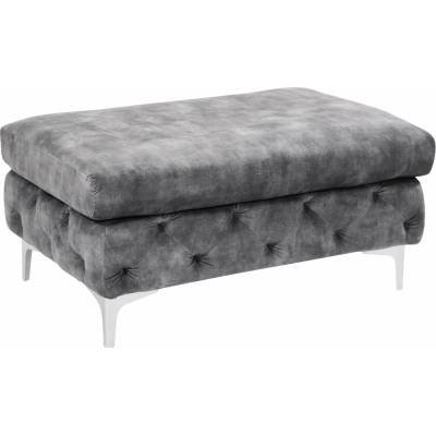 Interior DE Taburet MODERN BAROCCO XL 90 CM tmavě šedý sametTAB45980