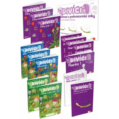 Divíci 1 - základní žákovský balíček - Český jazyk GM (nevázané písmo) + Matematika + Člov