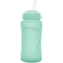 Everyday Baby fľaša sklo so slamkou mint green 240 ml