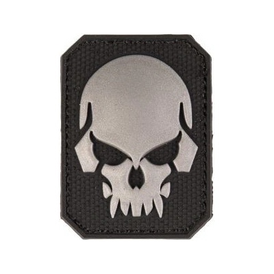 Nášivka na suchý zips - patch Skull 3D čierna