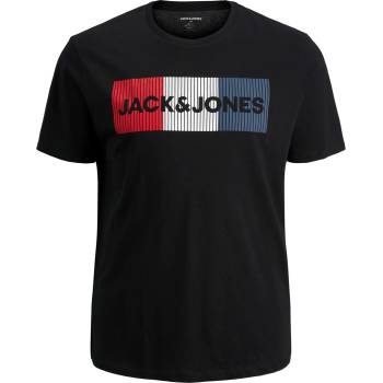 JACK & JONES Мъжка тениска Jack and Jones Short Sleeve Logo T-Shirt Mens Plus Size - Black