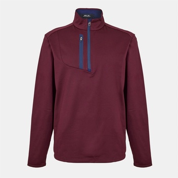Ralph Lauren Яке Polo Ralph Lauren Men's RLX Cotton Long Sleeve Half Zip Performance Golf Jacket - Rich Ruby