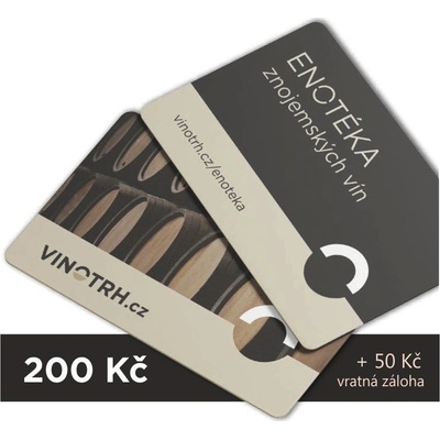VINOTRH Platební karta do Enotéky nabitá na 1.500 Kč Nabitá na: 500 Kč