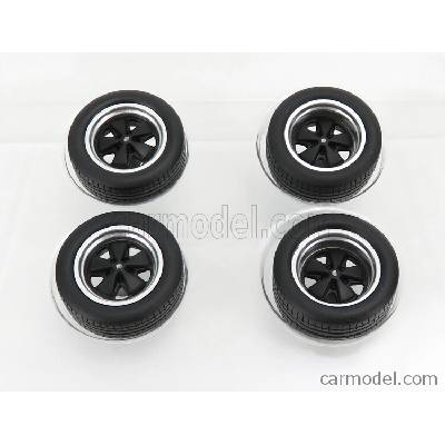 Kk-scale Accessories 4x Porsche Fuchs Wheels And Tyres Black 1:18