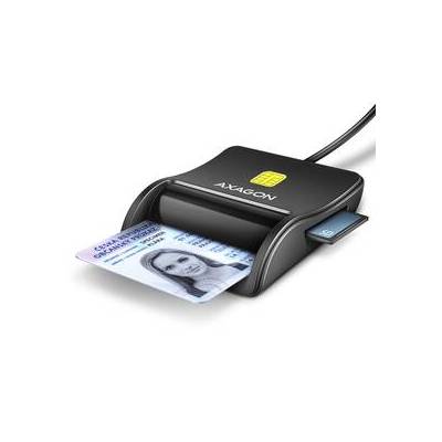 Čtečka eObčanek Axagon USB-A FlatReader 4-slot + SD/microSD/SIM, 1,3 m (CRE-SM3SD) černá