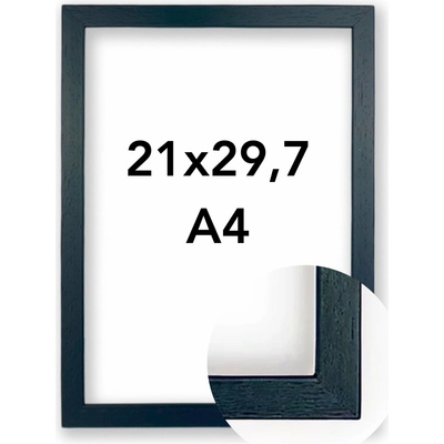 Fotorámeček Kiel Rozměr: A4 - 21 x 29,7 cm, Barva: Černá, Typ zasklení: Plexi