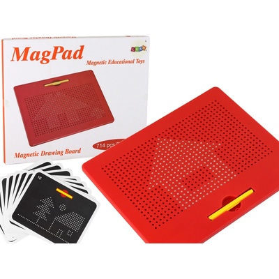 Lean Toys Magnetická tabuľa Educational Pad Balls Templates Red 714 ks.