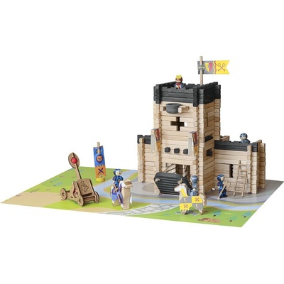 Jeujura Dřevěná stavebnice 270 ks Hrad s katapultem