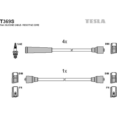 Sada zapaľovacích káblov TESLA T369S