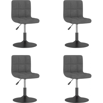 vidaXL Въртящи трапезни столове, 4 бр, тъмносиви, кадифе (3087482)
