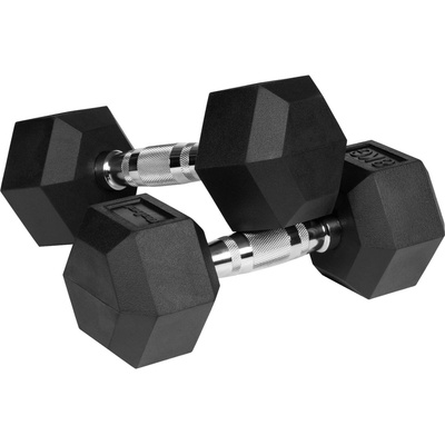 Rebel RBA-2325-08 Pogumované litinové činky HEX 2 x 8 kg