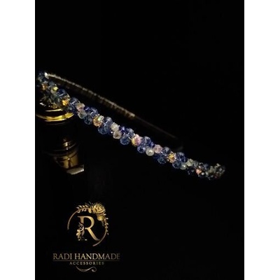 Radi handmade Диадема със сини и бели кристали (552)