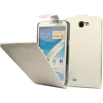 Samsung Galaxy Note II N7100 Flip Калъф Бял + Протектор
