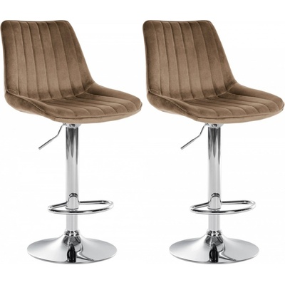 Design-Shop Toni samet Hnědá / chrom 2 ks