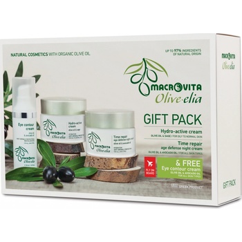 Macrovita Olive-Elia aktívny hydratačný krém50 ml + nočný krém 50 ml + očný krém 30 ml darčeková sada