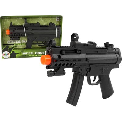 LEAN Toys Pištoľ čierna Pre Deti Vibrácie Zvuk