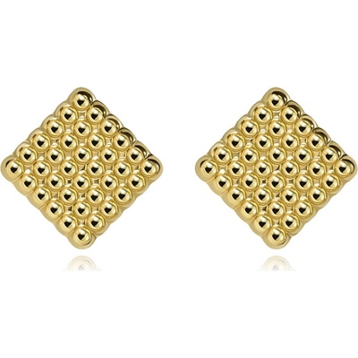 Šperky Eshop - Zlaté náušnice 14K ve tvaru kosočtverce se strukturovaným povrchem S5GG275.55