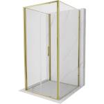Mexen Exo-F 3S 3-стенна сгъваема душ кабина 95 x 95 см, прозрачна, златна (816-095-095-50-00-3S)