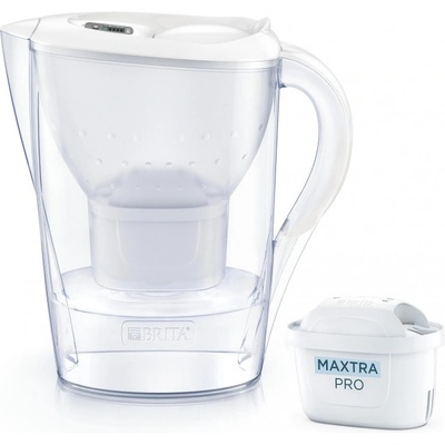 BRITA Кана за филтриране на вода Brita Marella Cool Memo, 2.4 л, Memo електронен индикатор, Филтър Maxtra Pro, Без BPA, Бял (Marella Cool Memo)