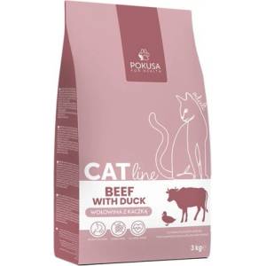 POKUSA CatLine - храна за пораснали котки с говеждо и патешко, 3 кг - Полша
