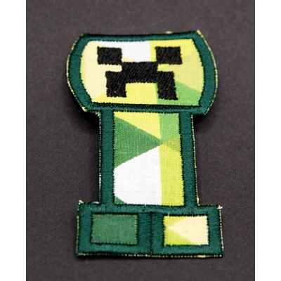 Nažehľovacia záplata - Minecraft Creeper - rozmer 3,8 cm x 6,5 cm