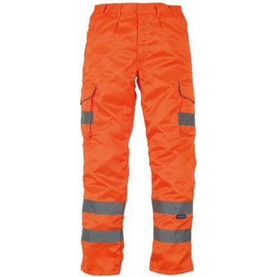 Yoko Hi Vis nohavice s vreckami na chrániče HV018T Fluorescent Orange
