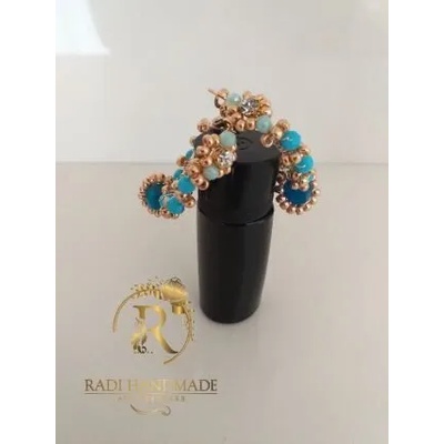 Radi handmade Луксозни обици в тюркоазени кристали (362-Рћ)