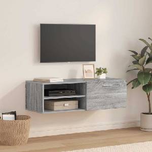 vidaXL Дървен шкаф 100, 5 x 39 x 30 см Сив Сонома Инженерна дървесина (880247)