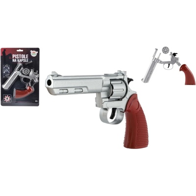 Teddies Revolver/Pistole na kapsle 8 ran kov 22cm na kartě