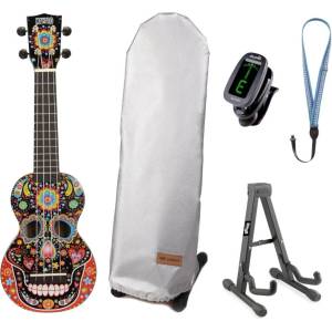 Mahalo Art Series Soprano Ukulele SET Skull Black Сопрано укулеле (<![CDATA[MA1SK-BK-SET]]>)