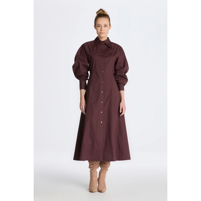 Gant Slim Volume Sleeve Shirt Dress fialová
