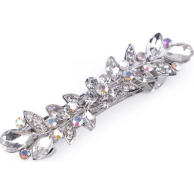 Francouzká spona do vlasů s broušenými kamínky s AB efektem Varianta: crystal AB, Balení: 1 ks – Zboží Mobilmania