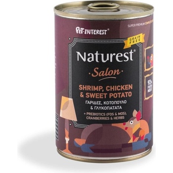 PETINTEREST Naturest Adult Salon Stories Shrimps and Chicken with Sweet Potato and Cranberries консерва за кучета 400gr