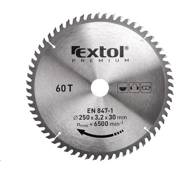 EXTOL PREMIUM 8803242 kotouč pilový s SK plátky, O 250x3,0x30mm, 60T