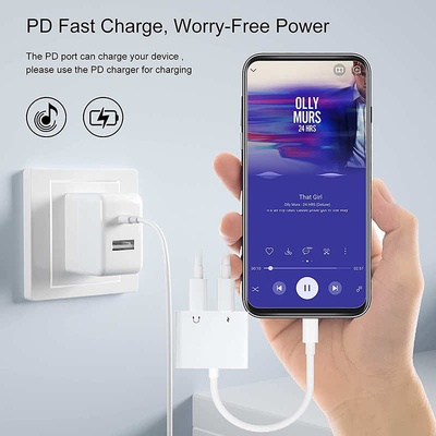 Audio Logic Активен адаптер от USB-C мъжко към 2xUSB-C женско (6 см) - Audio Logic Active Male USB-C to 2xUSB-C Female Adapter Splitter (бял)