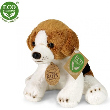 Rappa Плюшено кученце седящo в Бяло и кафяво 15 см. - серия Еко приятели - Rappa (204485-1)