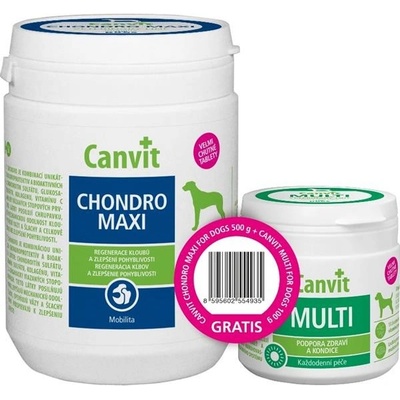 CANVIT s.r.o. Canvit Chondro Maxi for Dogs 500 g + Canvit Multi for dogs 100 g copackaging