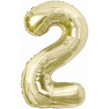 Godan Fóliový balonek číslice 2 barva šampáň 85 cm